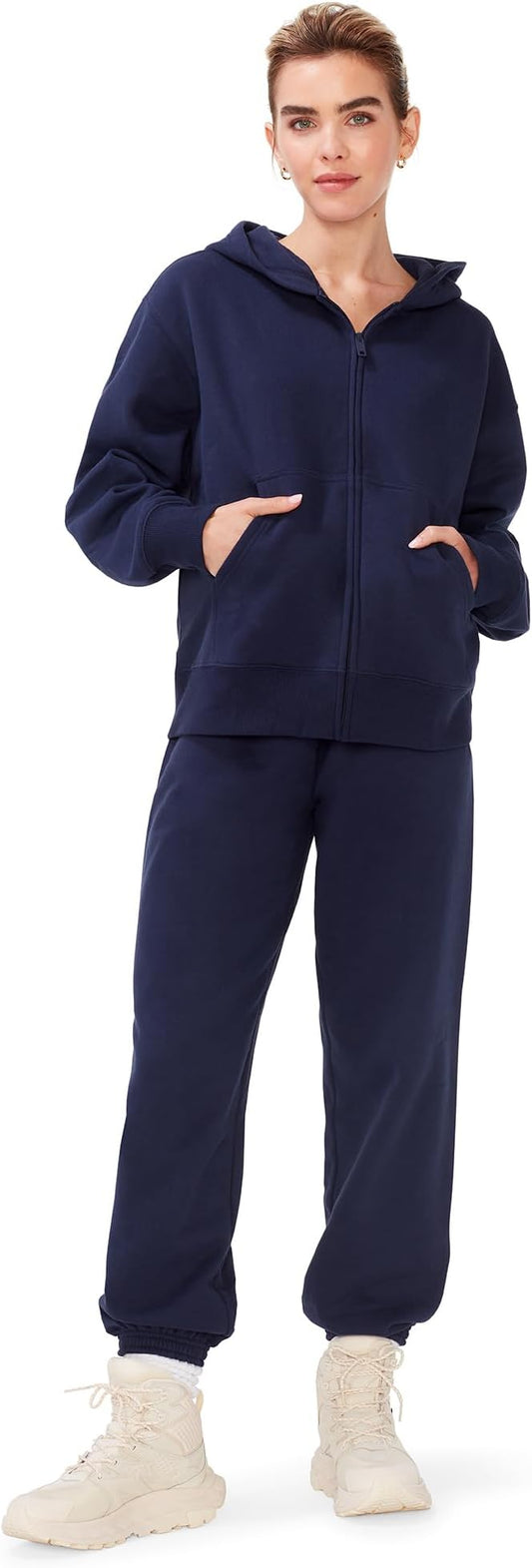Women's Oversized Sweatpants – High Waisted Fleece Joggers – Cozy Loungewear Boyfriend Fit