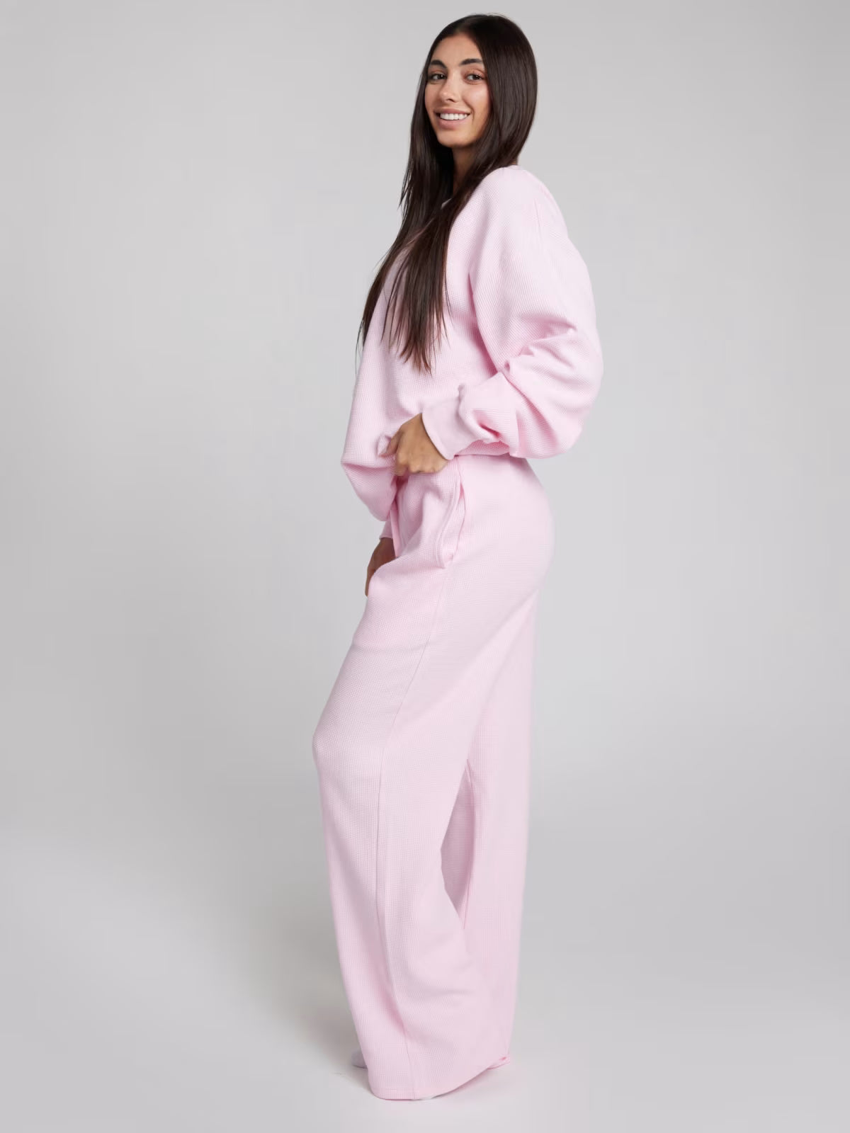 Comfort Waffle Lounge Long Sleeve Set
