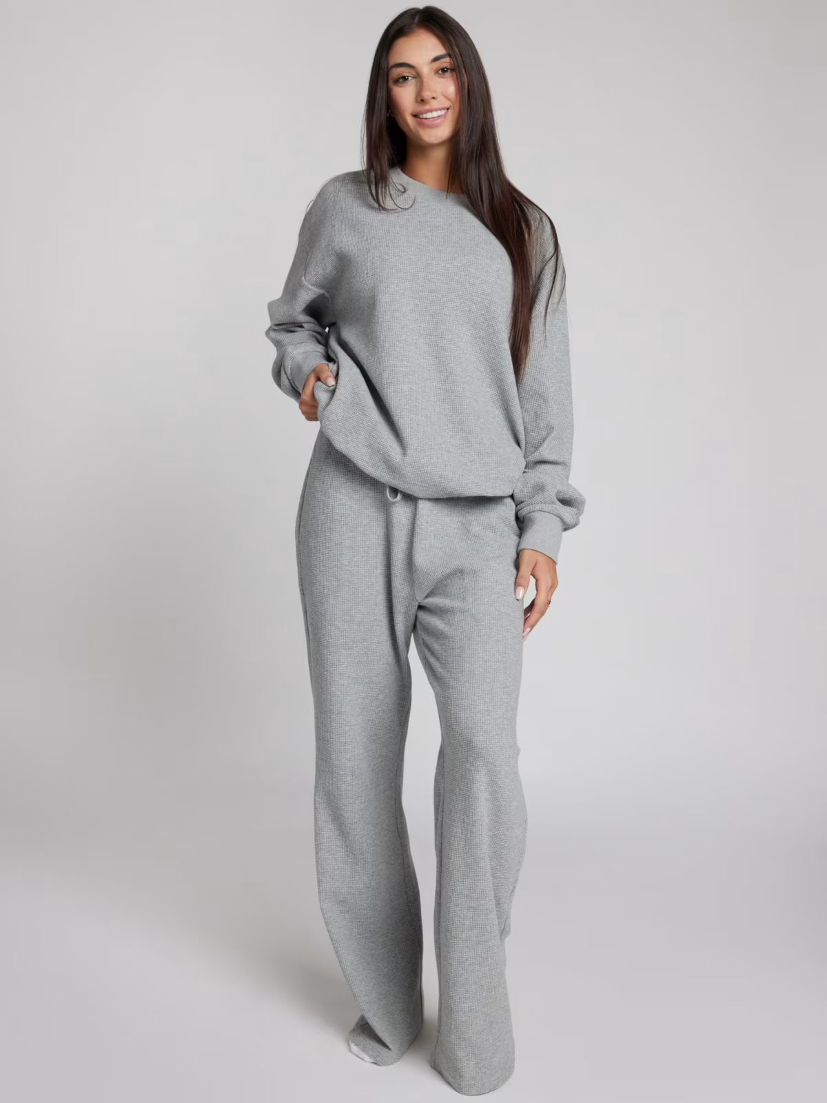 Comfort Waffle Lounge Long Sleeve Set