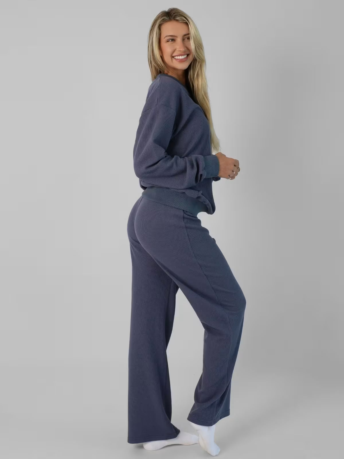 Comfort Waffle Lounge Long Sleeve Set