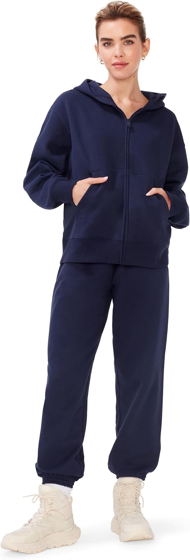 Women's Oversized Sweatpants – High Waisted Fleece Joggers – Cozy Loungewear Boyfriend Fit